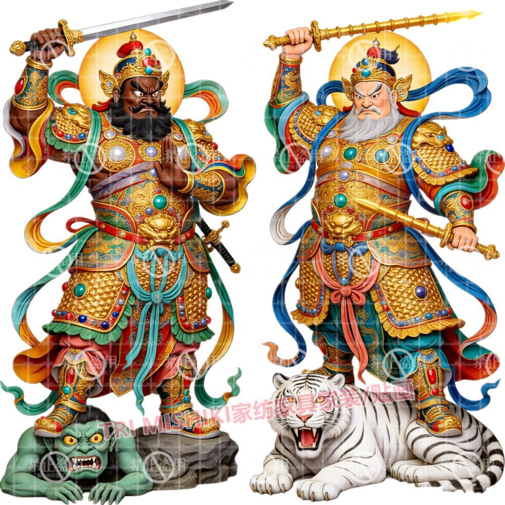 新款门神贴纸家宅安宁钟馗秦叔宝大门门神贴画背胶自粘防水墙贴