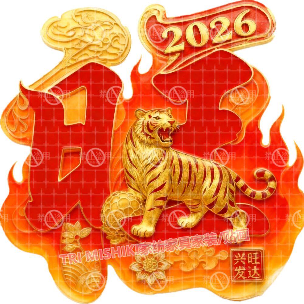 红红火火旺福自贴虎虎生威新年自