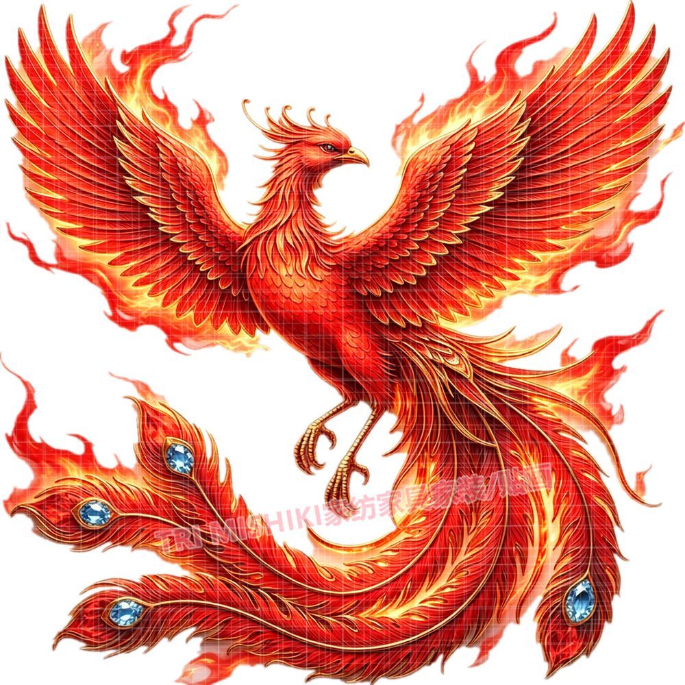 神兽凤凰贴纸霸气自粘墙贴画吉祥