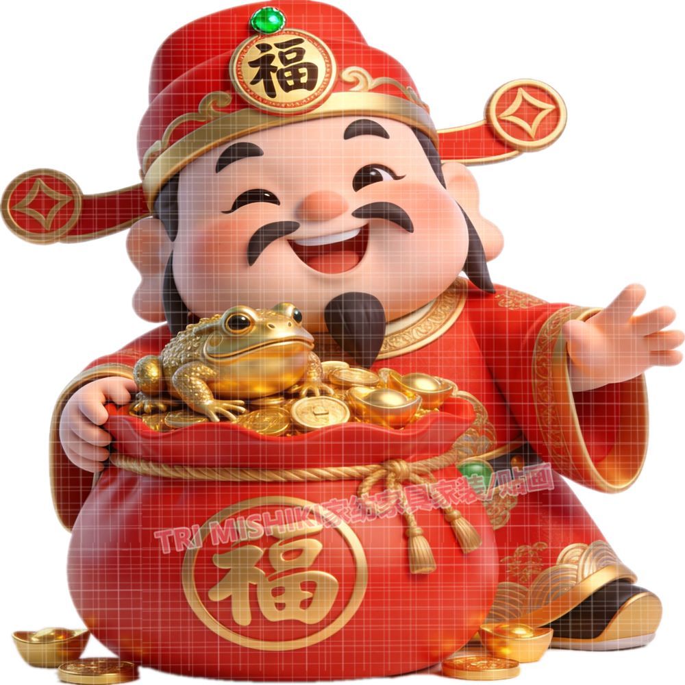 新款喜庆赐福财神爷贴纸网红客厅