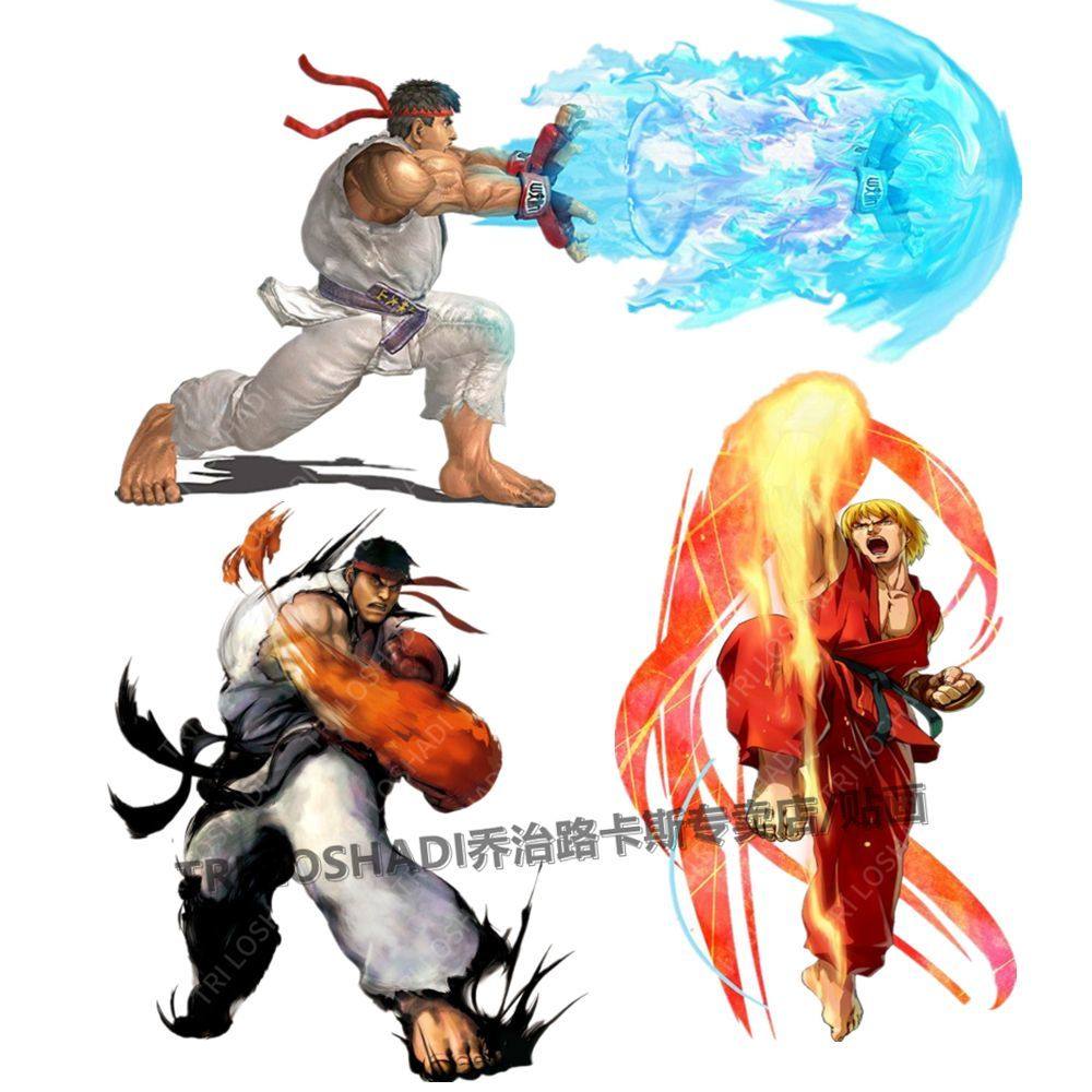 街头霸王贴纸经典游戏人物自粘贴画宿舍墙贴街霸豪油根防水贴车画