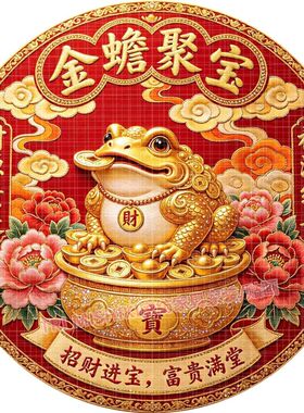 金蟾献宝贴纸招财进宝吉祥墙贴聚