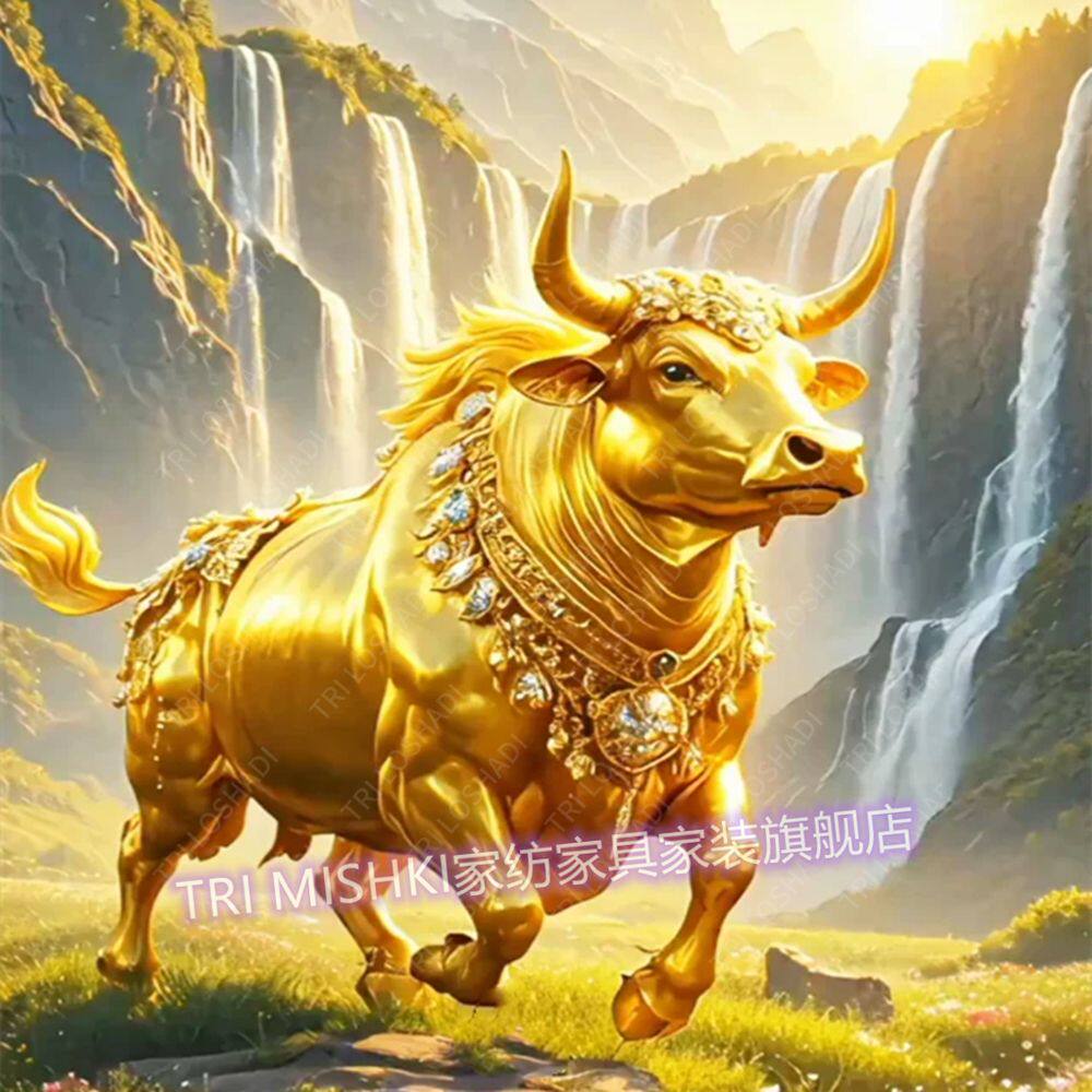 招财进宝金牛贴纸壁画家用新款墙上粘贴画牛转乾坤好运门窗贴画