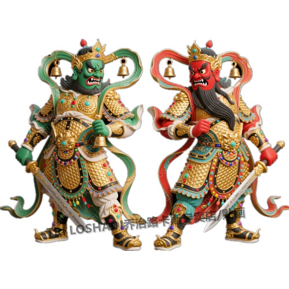 守护平安门神贴纸壁画客厅玄关自粘墙贴爆款防水贴大门口两侧贴画