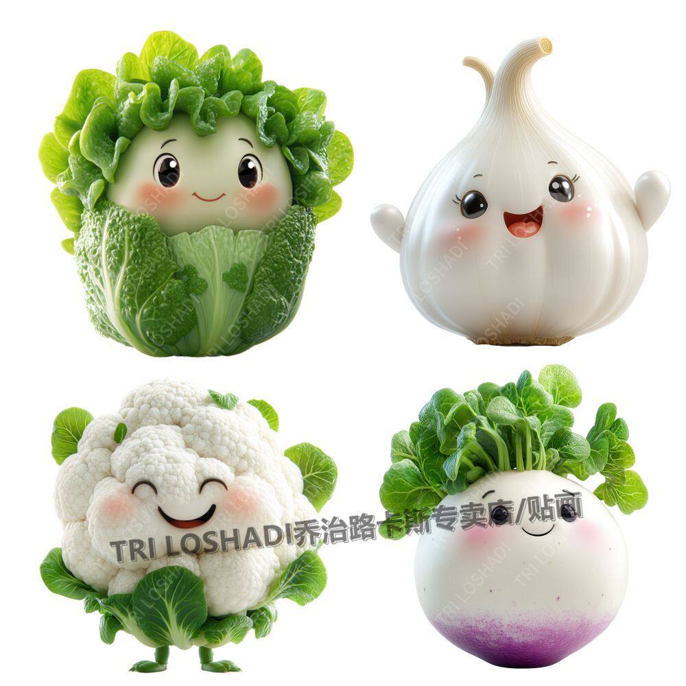 可爱蔬菜宝宝贴纸厨房贴画瓷砖裂缝防油污贴饰自粘冰箱万能遮丑贴