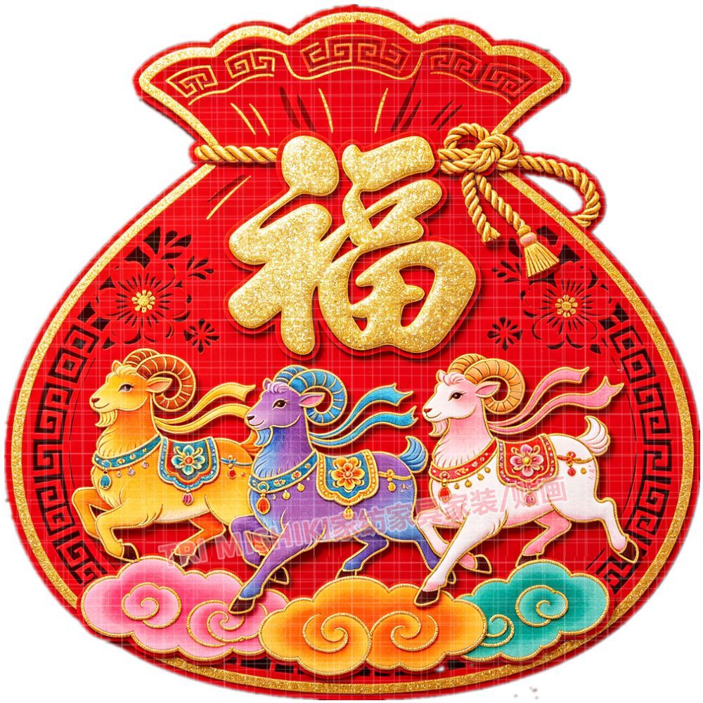 三阳开泰福气贴纸新款喜庆吉祥门