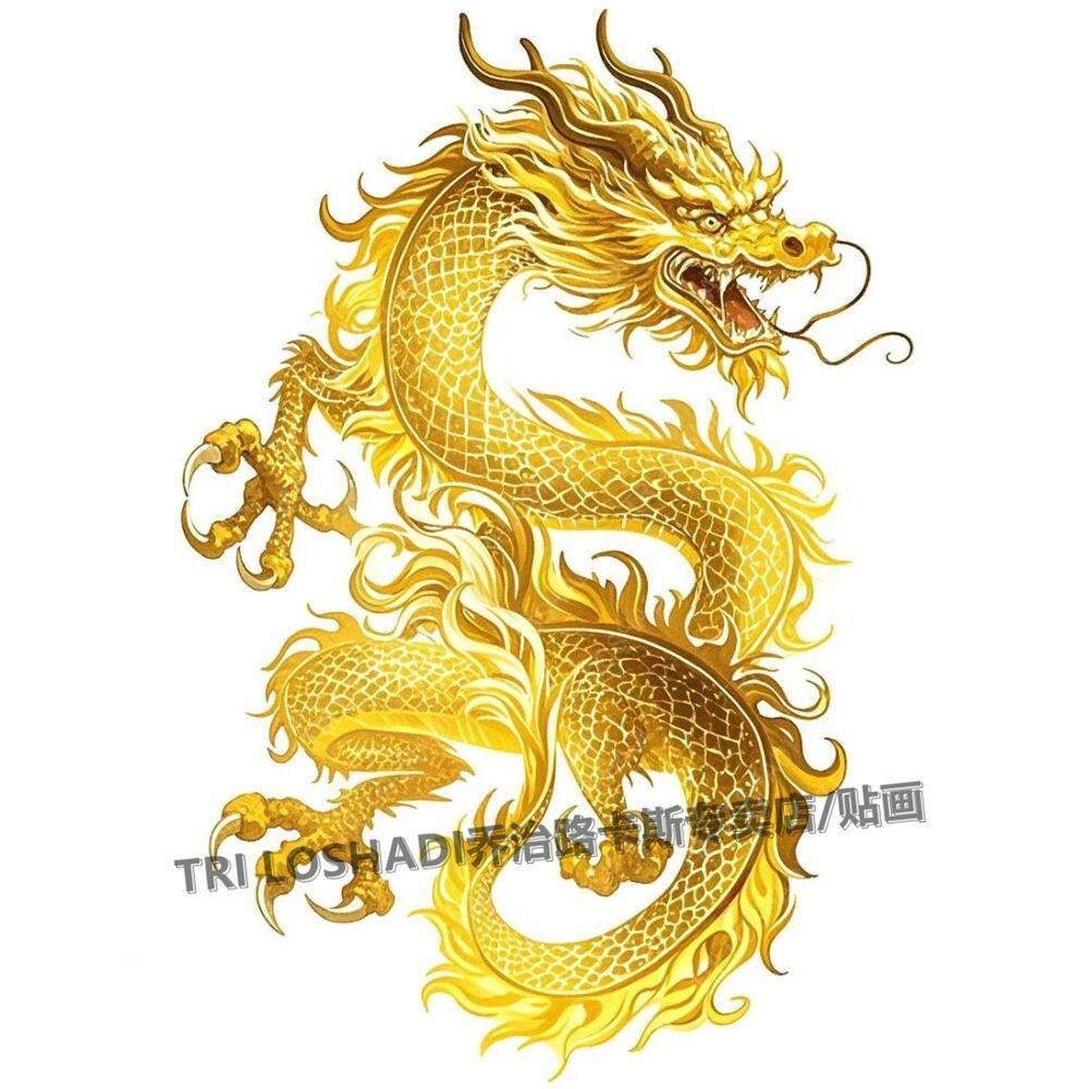 霸气中国龙防水自粘墙贴