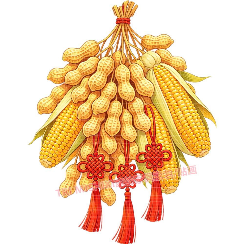 丰收玉米花生贴纸新款麦穗五谷丰
