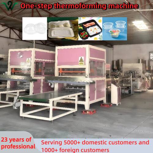 One-step thermoforming machine for biodegradable tableware