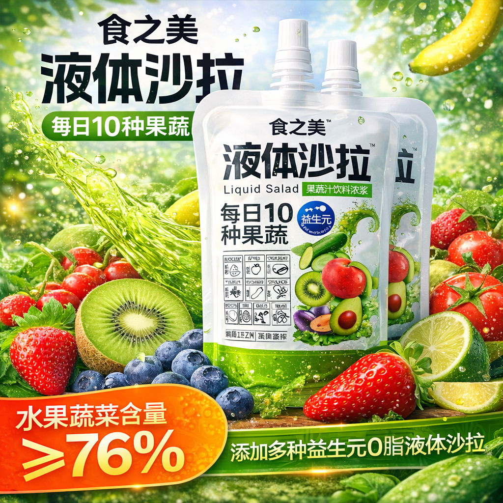 液体沙拉nfc果蔬汁轻断食菜复合健康益生元混合0脂肪代餐健康