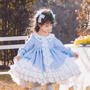 新款 2024春季 洛丽塔Lolita童装 儿童格子连衣裙女童公主蓬蓬裙