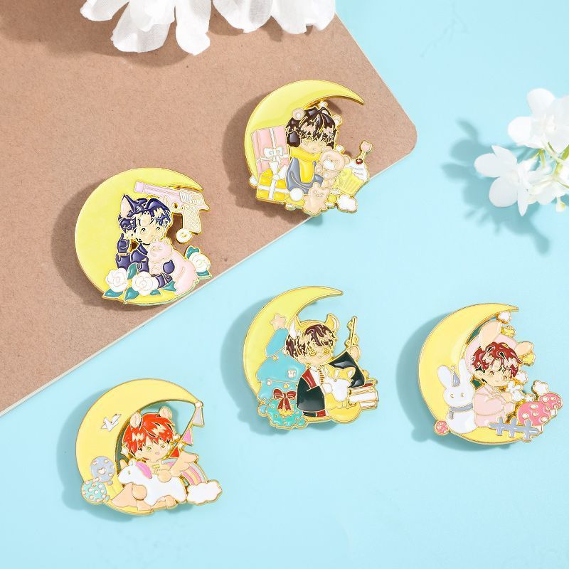 时代少年团周边金属徽章胸章卡通