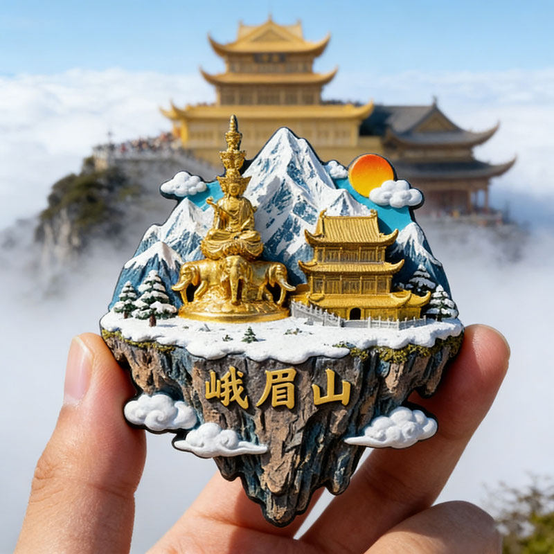 2026新款四川峨眉山金属冰箱贴磁贴城市磁吸个性创意纪念品礼物,节庆用品/礼品,文化创意冰箱贴,淘宝优惠券,粉丝福利购,淘宝优惠卷
