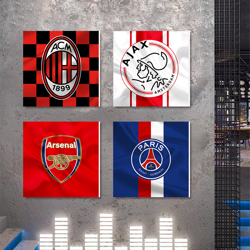 世界杯足球明星体育彩店装饰挂画梅西内马尔海报酒吧餐厅布置装饰