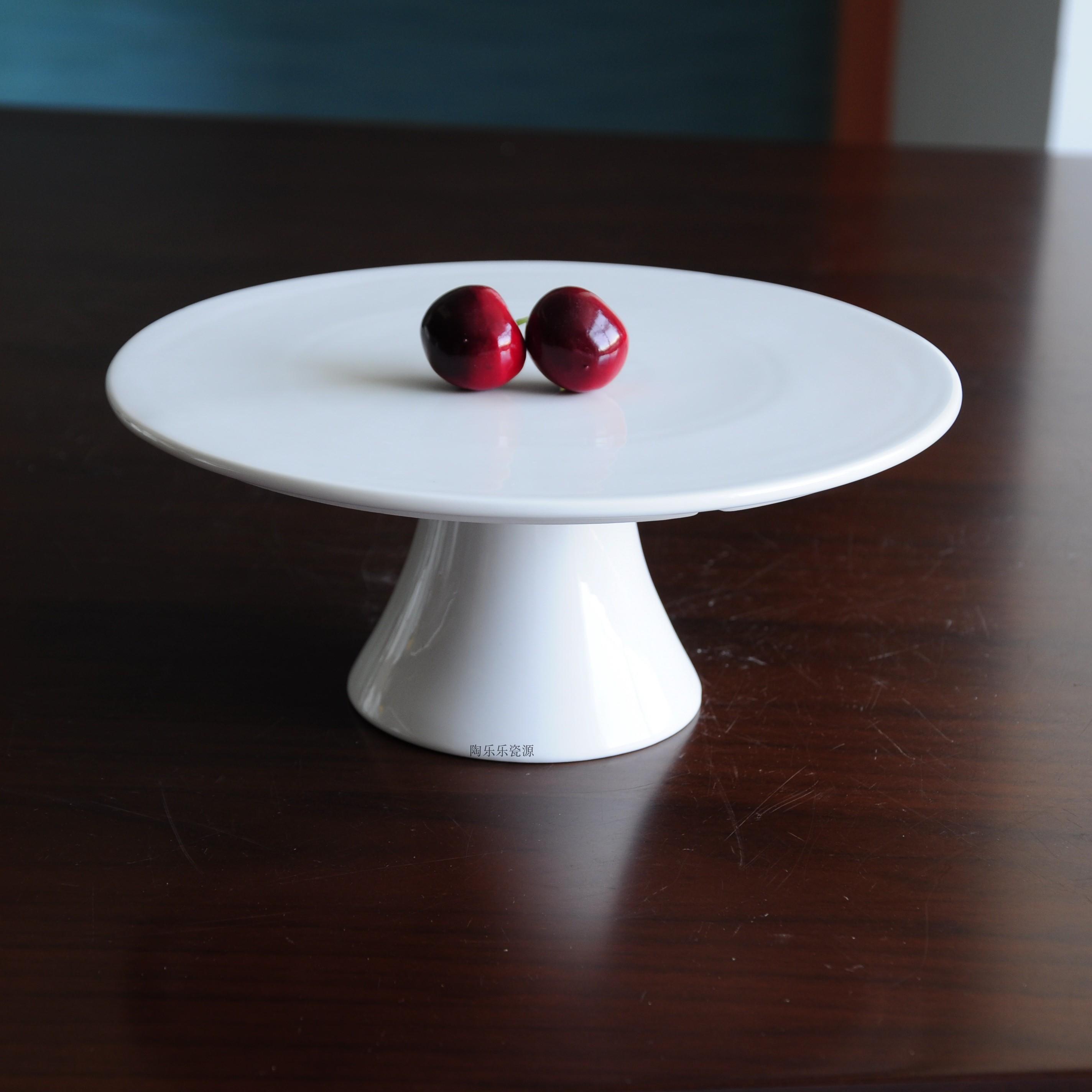 纯平高脚盘婚庆宴会蛋糕摆盘展示盘14寸高脚盘cakOe stand蛋糕托