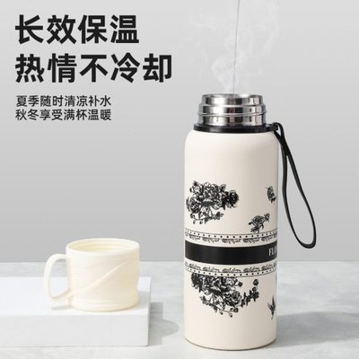 运动水壶男女子便携大容量新款316不锈钢保温杯用茶水分离杯