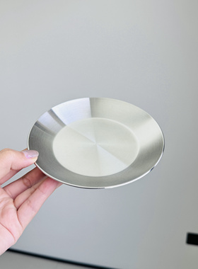 迷你304不锈钢韩式碟一体成型加厚拉丝碟子蘸料烧烤碟调料碟