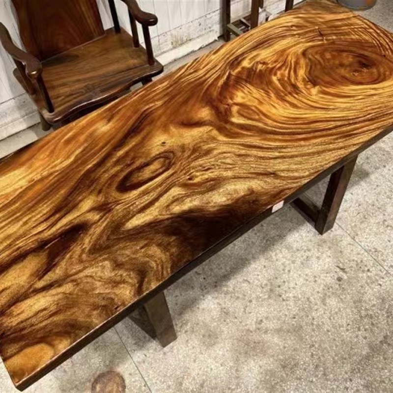 南美胡桃木大板茶桌183x74x5.5