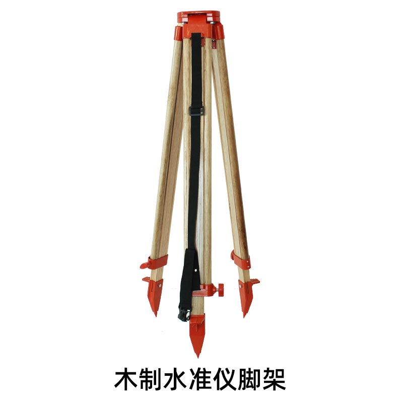 厂家加厚实木水准经纬全站垂准扫平水平仪器三脚架铝合金5米塔尺