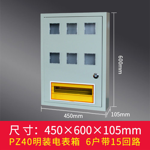 PZ40明装电表箱1/2/3/4/6/8户单相家用配电箱铁质挂墙强电箱直销