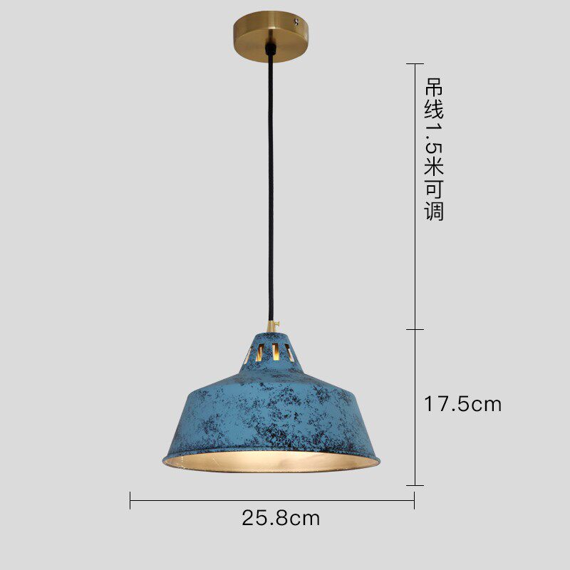 loft复古工业风简约锅盖灯罩创意个性单头餐厅吧台铁艺民宿小吊灯