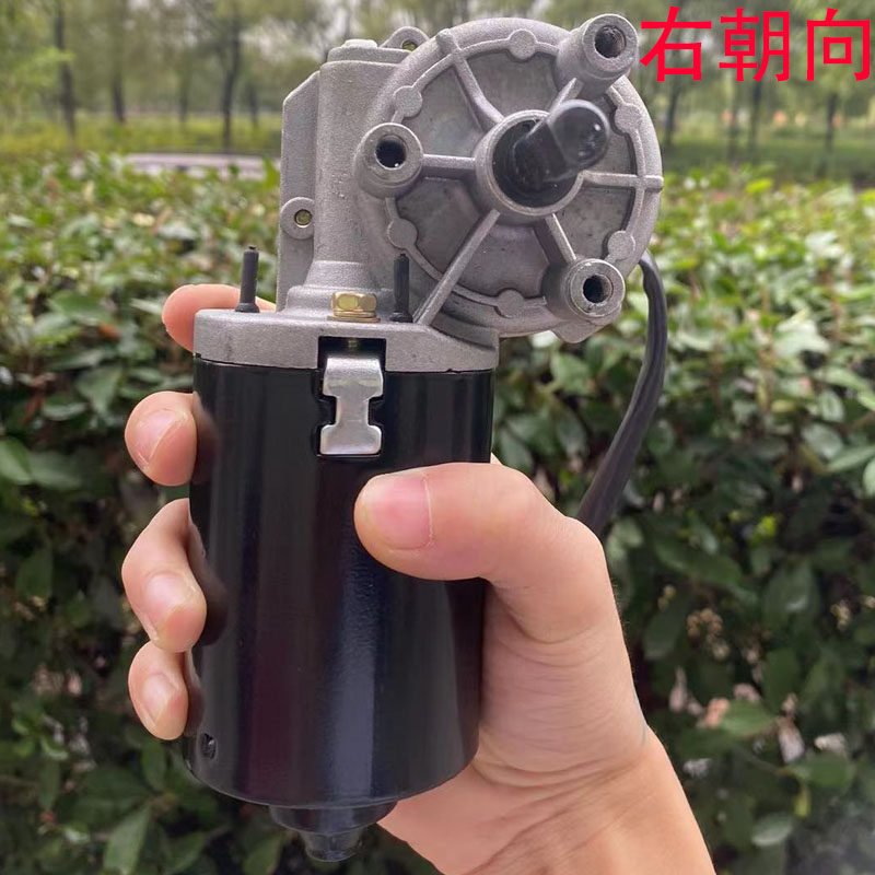新品车臣仕电机 大扭矩12v60w蜗轮蜗杆减速电机马达 铜涡轮 右朝