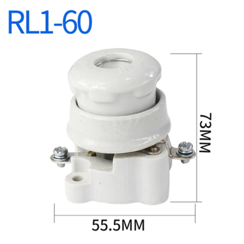 RL1-60螺旋式熔断器底座RL1-15型陶瓷保险丝底座15A60A100A 380V