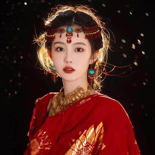 东宫小枫同款异域风情古风汉服民族风发饰红眉心坠波西米亚头饰女