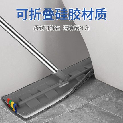 爱霖免手洗家用大号平板硅胶拖把懒人省力木地板专用拖把新款地