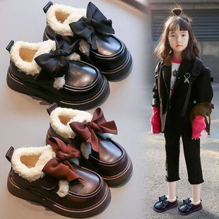2025秋冬新款女童加绒棉鞋雪地靴小皮靴保暖儿童冬季童鞋可爱派
