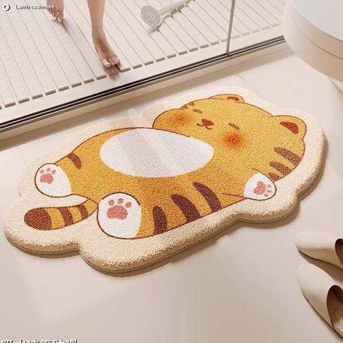 卡通动物异形仿羊绒地垫浴室吸水耐脏脚垫玄关加厚防滑门垫可发