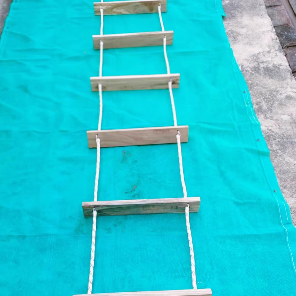 消防软梯应急救援高空逃生绳梯家用攀爬梯防滑耐磨船用木板绳梯