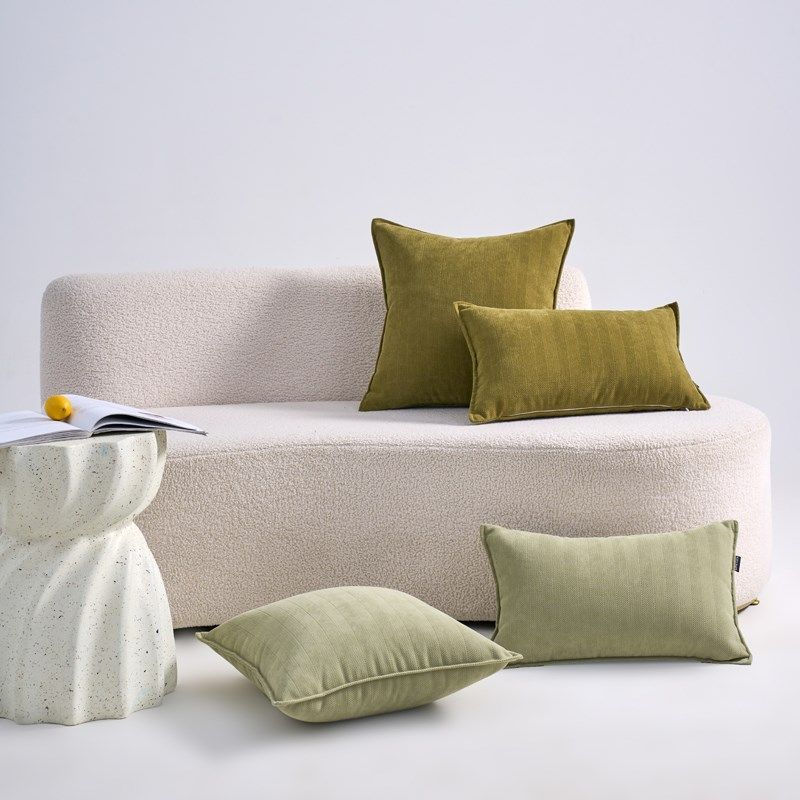 纯色雪尼尔人字纹抱枕长方形靠枕沙发大靠垫客厅床头靠背套不含芯