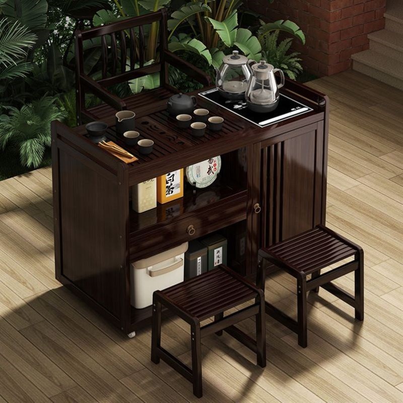 可移动茶台茶桌小型家用简易茶几桌E茶车烧水壶一体茶水柜茶具套