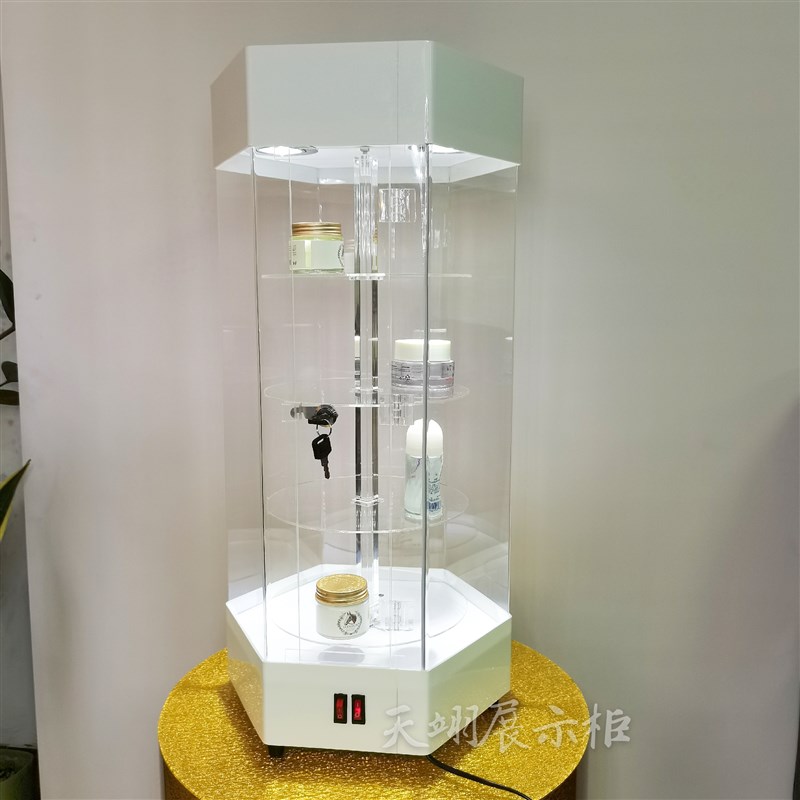 台球室桌球室皮头巧克粉旋转展示C柜亚克力展示架货架精品店置物