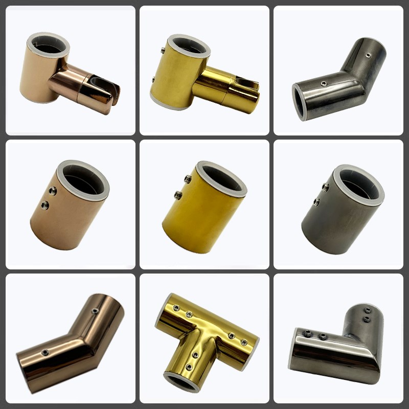 淋浴房法兰304不锈钢25圆管吊夹亮光方管连接件玻璃固定转角万向