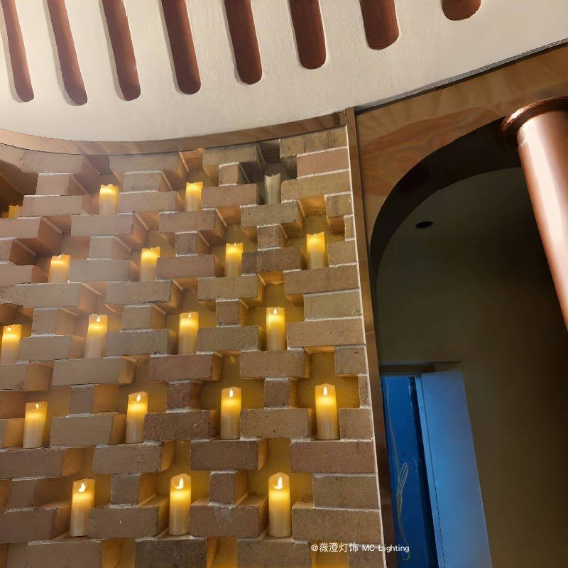 220V接线 线彷真电子蜡烛氛围小夜灯E卧室软装浪漫桌面装饰台灯5.