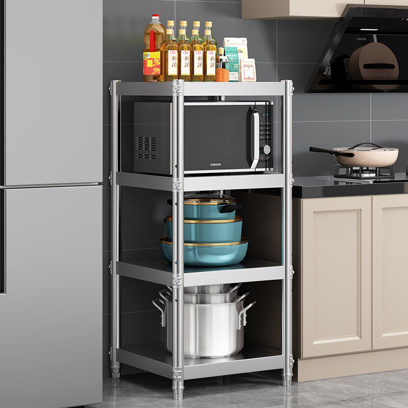 货架置物架不锈钢收纳架子多层厨房电器架夹缝窄货架多式清仓立架