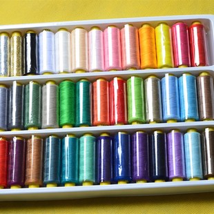 兄弟39色缝纫线金银盒装 家用电动多功能缝纫机线手缝线彩色线402