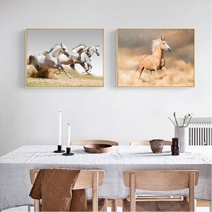 办公室装饰画骏马图挂画现代简约走廊过道壁画卧室餐厅书房墙面画