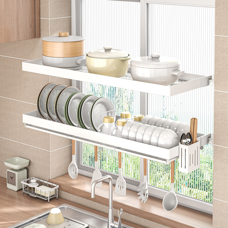 免打孔厨房置物架窗台锅具收纳窗户壁挂式放碗架墙壁碗碟沥水架子,厨房/烹饪用具,厨房置物架/置物柜/角架,淘宝优惠券,粉丝福利购,淘宝优惠卷
