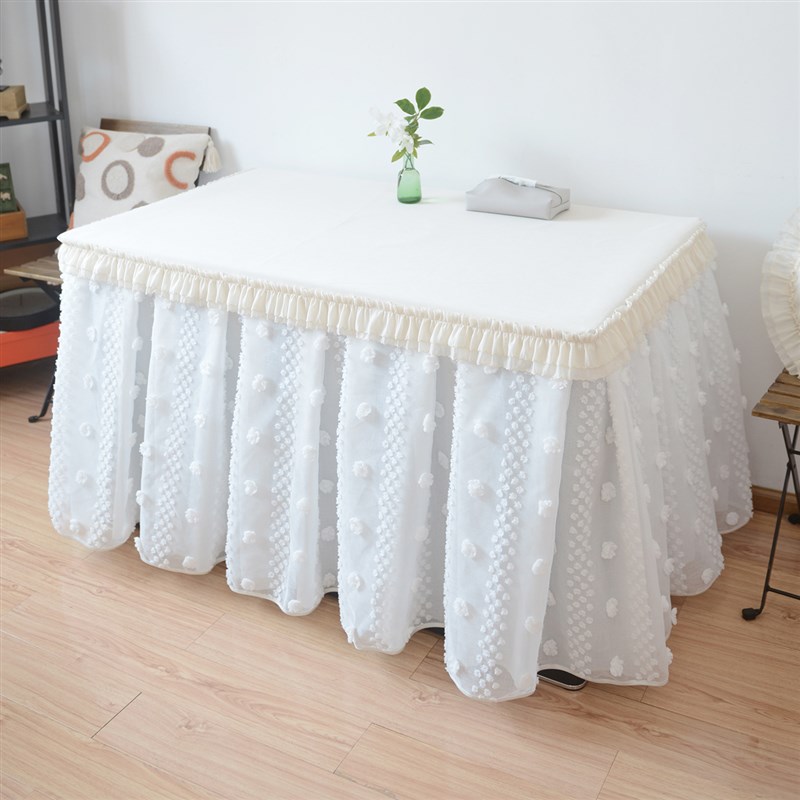 新款夏季奶油风法式布艺电炉罩保险柜烤火桌罩防尘罩X装饰桌布定