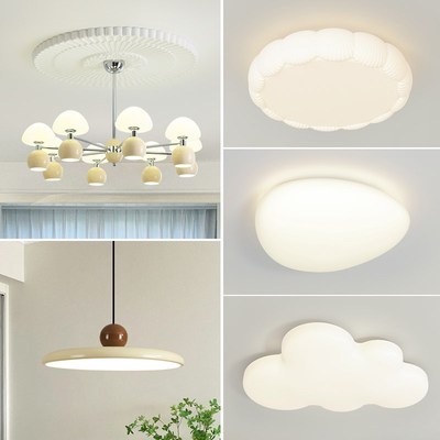 客厅吊灯2025新款奶油风蘑菇法式卧室房间餐厅灯具组合全屋套餐