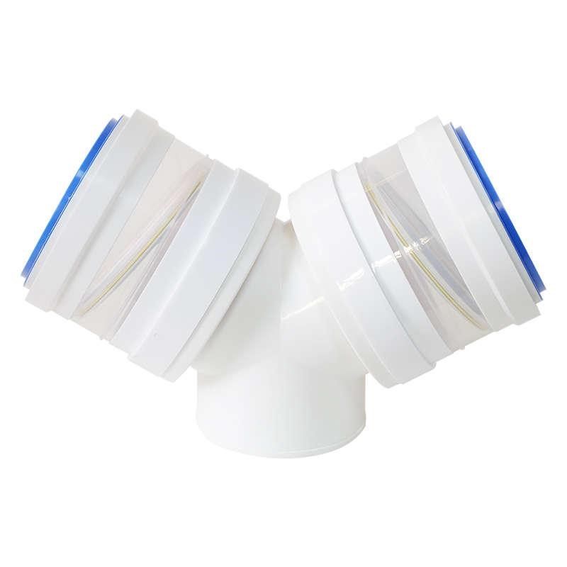 Y型150-180-180mm三通双止逆阀油烟机接软管PVC管变径排烟管接头