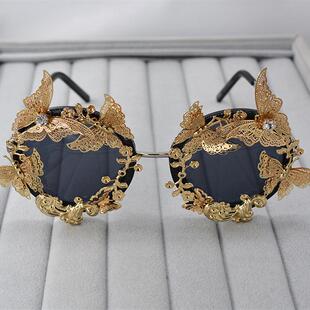 巴洛克 蝴蝶折叠太阳眼镜女款墨镜夸张个性明星街拍太阳镜眼镜