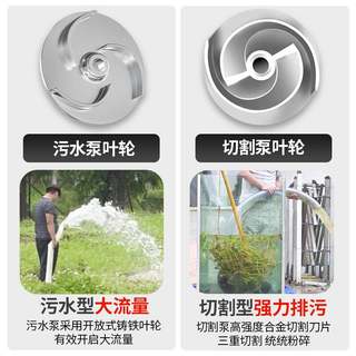 污水切割式污水泵抽粪沼气泥浆排污泵家用化粪池大功率切割泵