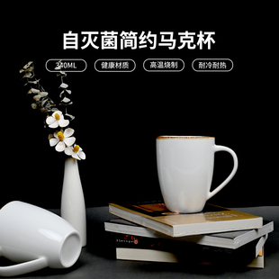 锦晖陶瓷马克杯子高颜值男女家用办公室早餐咖啡水杯茶杯自灭菌