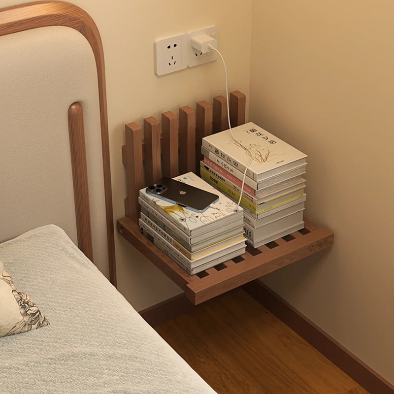2023c新款可折叠创意床头柜替代全纯实木卧室书架极窄夹缝柜子日