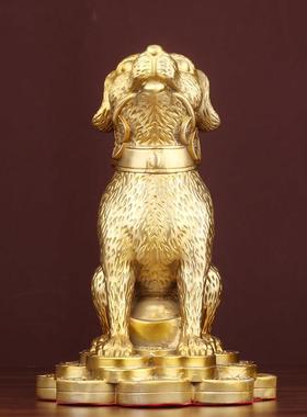 善缘居金钱狗纯铜狗风水狗摆件生肖狗补西北缺角守家防三摆件