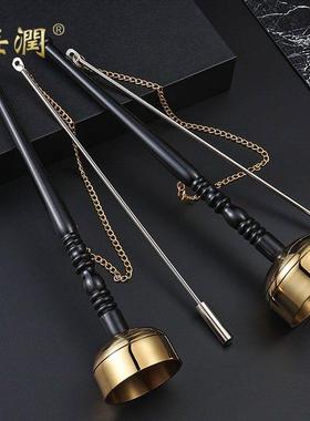 佛具家用室内风水摆件纯铜直柄直杆引磬铜磬助念法器木鱼档子铪子